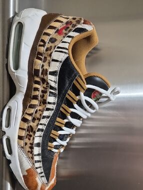 Nike  Animal-pack Mixed-Media Sneaker in Black, Brown, White, Tan, Gold